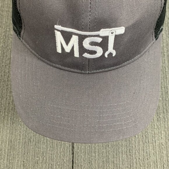 MSI Trucker Hat Adjustable Gray Black Mesh Back Snapback Baseball Cap Mens - Picture 5 of 13